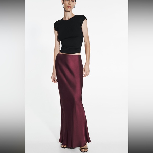 ZARA SATIN EFFECT LONG/ MAXI SKIRT - Picture 5 of 15